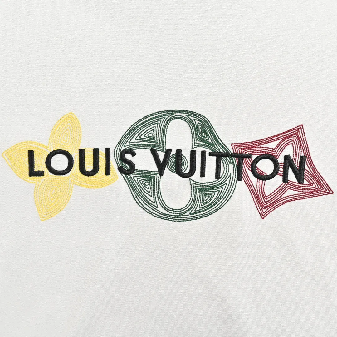 Louis Vuitton/Louis Vuitton 24ss embroidered three-letter short sleeves